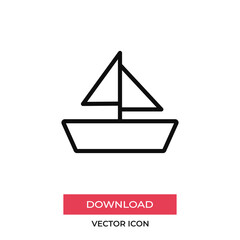 Sail boat icon vector. Yacht sign