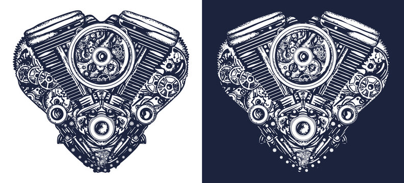 Tattoo Engine Heart Vector Images 41