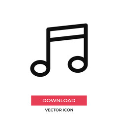Music note icon vector. Melody sign