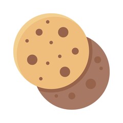 birthday or new born baby related chocolate chip biscuits with chocolate balls vectors in flat style,