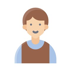 birthday related boy or avatar with cuite look and dress vector in flat style,