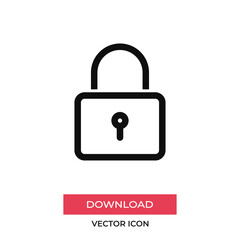 Lock icon vector. Padlock sign