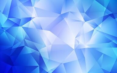 Light BLUE vector polygonal background. Colorful illustration in abstract style with triangles. Best triangular design for your business.