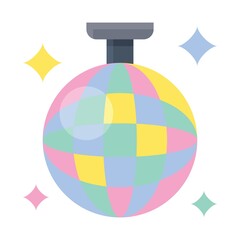 birthday or new born baby related decoration desco or street ball with stars vectors in flat style,