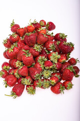 fresh ripe strawberries isolated on white background