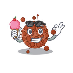 Obraz premium A Caricature design concept of neisseria with cone ice cream