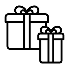 birthday or new born baby related gift boxes with ribbons vectors in lineal style,