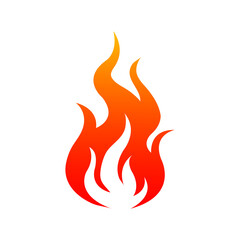 Flaming fire isolated icon. Vector burning bonfire or campfire, hot ignite symbol