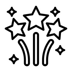 celebration firework with stars related to birthday or new born baby vectors in lineal style,