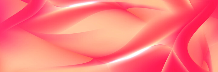 Abstract panoramic background. Pink waves.