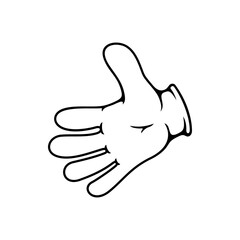 Hand stretched to greet somebody isolated gesture. Vector palm cooperation symbol, nonverbal greetings