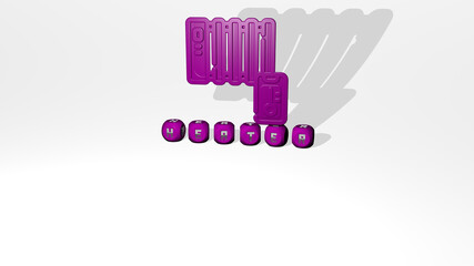 3D illustration of heater graphics and text made by metallic dice letters for the related meanings of the concept and presentations. heating and icon