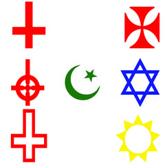 set of religious symbols