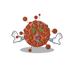 happy rich cartoon concept of neisseria with money eyes