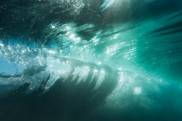 Fototapeta premium Clear Ocean Underwater Waves Breaking