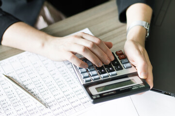 accountant checking financial statements. Finance. The concept of accounting.