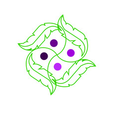 green leaves with dots