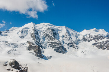 Bernina, Piz Pal&uuml;, Diavolezza, Gletscher, Piz Trovat, Piz Bernina, Berninagruppe, Gletscherwanderung, Alpen, Pontresina, Graub&uuml;nden, Sommer, Klimawandel, Schweiz