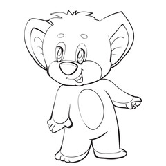 sketch of a cute mouse, cartoon illustration, isolated object on a white background, vector illustration,