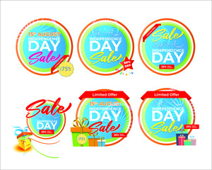 VECTOR ILLUSTRATION FOR 15 AUGUST OFFER LABEL-INDIAN INDEPENDENCE DAY