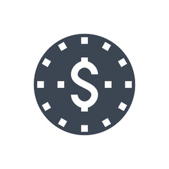 Coins Stack Related Vector Glyph Icon. Isolated on White Background. Vector Illustration.