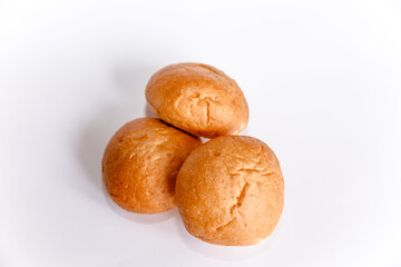 Heap of buns with sesame isolated on the white background