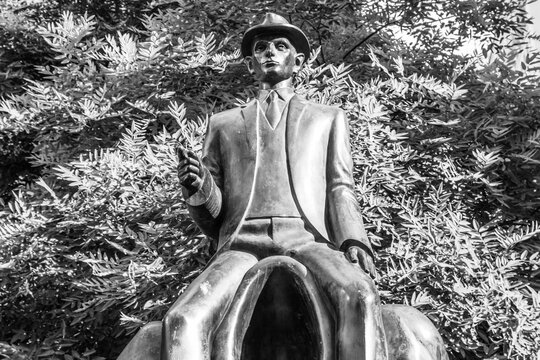 view of famous monument deditacted to Franz Kafka