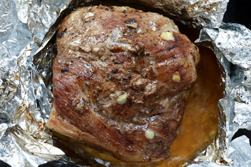 Baked Pork Neck on foil