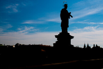 Fototapeta premium Scenic view of historical center Prague, Charles bridge, and buildings of the old town, Prague. is the capital and largest city in the Czech Republic, the 13th largest city in the European Union.