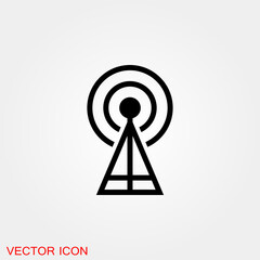 Antenna icon. Radar satellite dish - Vector icon