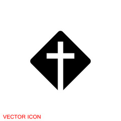 Church vector icons of religious christianity signs and symbols