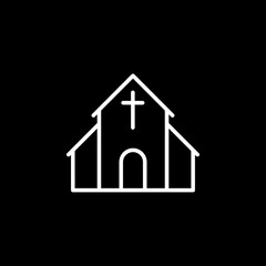 Church vector icons of religious christianity signs and symbols