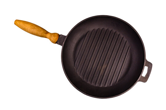 Cast Iron Grill Pan Isolated On A White Background