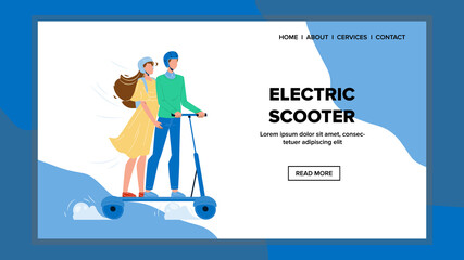 Electric Scooter Eco Safe Urban Transport Vector