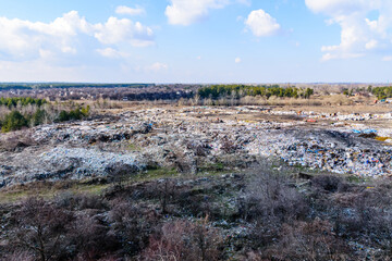 View on a huge rubbish dump. Environmental pollution