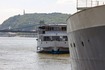 Cruise boat on the Danube river in Budapest. Hungary