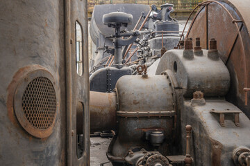 detail of a historic steam engine
