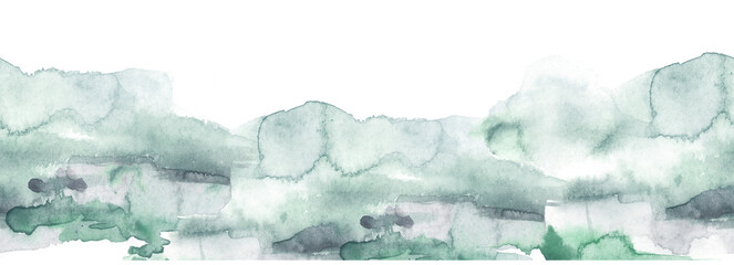 Watercolor blue seamless background, blot, blob, splash of blue paint. Watercolor blue spot, abstraction. Abstract art illustration, scenic background. Watercolor line of blue paint, splash, smear.