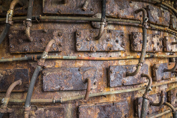 cooling pipelines on an old blast furnace
