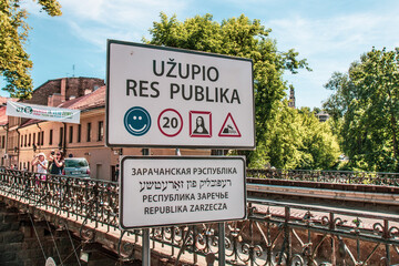 Vilnius Uzupis Republic with his rules. One of the most popular sightseeing place in Lithuania.