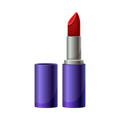 Obraz premium Red Lipstick as Decorative Cosmetics or Color Cosmetics Vector Illustration