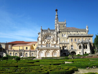 Fototapeta na wymiar The Bussaco Palace Hotel (Palácio Hotel do Buçaco) locate in Bussaco Forest, PORTUGAL