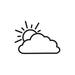 Sunny cloudy outline icon vector