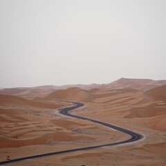desert road in the sandy dunes
