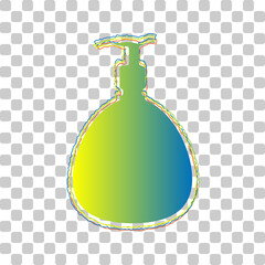Gel, Foam, Liquid Soap. Dispenser Pump Plastic Bottle. Blue to green gradient Icon with Four Roughen Contours on stylish transparent Background. Illustration.