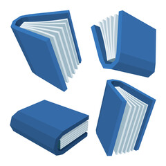 Books. Isometric cartoon style books illustrations in different view angles. Part of set.