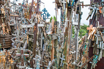 The Hill of Crosses , a famous site of pilgrimage in northern Lithuania. It is a site of pilgrimage about 12 km north of the city of Šiauliai, in northern Lithuania. 