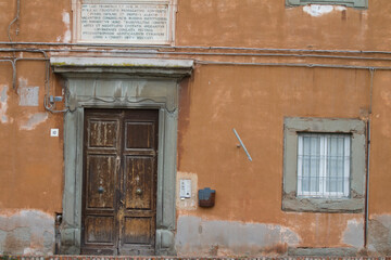 Houses in Livorno on the Ligurian Sea on the western coast of Tuscany, Italy