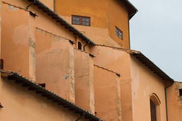 Houses in Livorno on the Ligurian Sea on the western coast of Tuscany, Italy