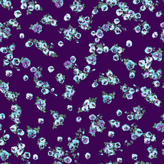 Seamless decorative elegant pattern with small-scale cute flower of viola. Vintage antique watercolor style print for textile, wallpaper, covers, surface